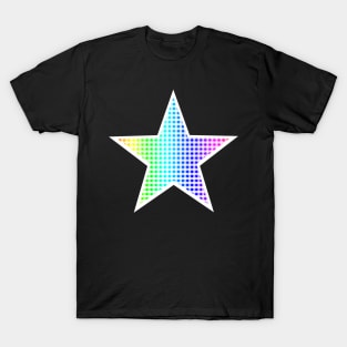 Rainbow and White Gingham Star T-Shirt